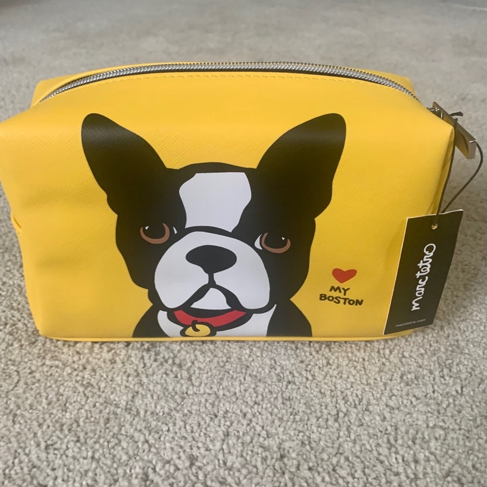 BRAND NEW Marc tetro Boston terrier cosmetic bag